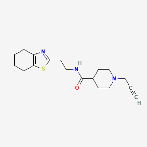 molecular formula C18H25N3OS B2444272 1-(prop-2-yn-1-yl)-N-[2-(4,5,6,7-tetrahydro-1,3-benzothiazol-2-yl)ethyl]piperidine-4-carboxamide CAS No. 1311633-38-1