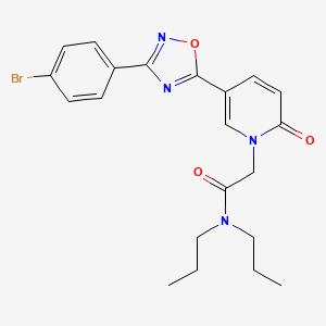 molecular formula C21H23BrN4O3 B2444281 2-(5-(3-(4-bromophenyl)-1,2,4-oxadiazol-5-yl)-2-oxopyridin-1(2H)-yl)-N,N-dipropylacetamide CAS No. 1326871-75-3