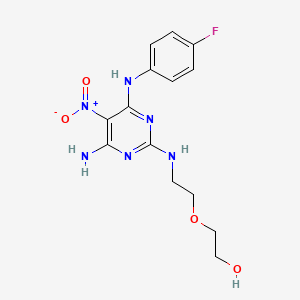 2-(2-((4-Amino-6-((4-fluorophenyl)amino)-5-nitropyrimidin-2-yl)amino)ethoxy)ethanol