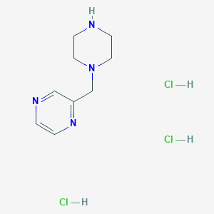 molecular formula C9H17Cl3N4 B2444288 2-[(Piperazin-1-yl)methyl]pyrazine trihydrochloride CAS No. 2094607-70-0