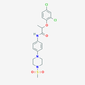 molecular formula C20H23Cl2N3O4S B244430 2-(2,4-dichlorophenoxy)-N-{4-[4-(methylsulfonyl)piperazin-1-yl]phenyl}propanamide 