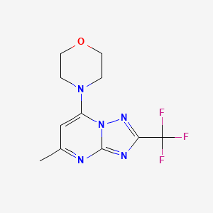 molecular formula C11H12F3N5O B2444311 4-[5-Methyl-2-(trifluoromethyl)-[1,2,4]triazolo[1,5-a]pyrimidin-7-yl]morpholine CAS No. 900900-01-8