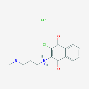 molecular formula C15H18Cl2N2O2 B2444313 3-氯-N-[3-(二甲氨基)丙基]-1,4-二氧代-1,4-二氢-2-萘甲胺氯化物 CAS No. 1025759-03-8