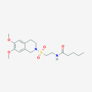 N-(2-((6,7-dimethoxy-3,4-dihydroisoquinolin-2(1H)-yl)sulfonyl)ethyl)pentanamide