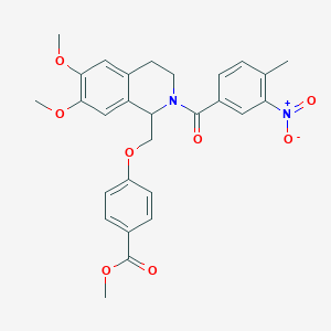 Methyl 4-((6,7-dimethoxy-2-(4-methyl-3-nitrobenzoyl)-1,2,3,4-tetrahydroisoquinolin-1-yl)methoxy)benzoate