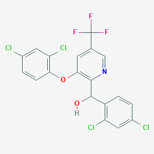 molecular formula C19H10Cl4F3NO2 B2444320 [3-(2,4-Dichlorophenoxy)-5-(trifluoromethyl)-2-pyridinyl](2,4-dichlorophenyl)methanol CAS No. 306977-40-2