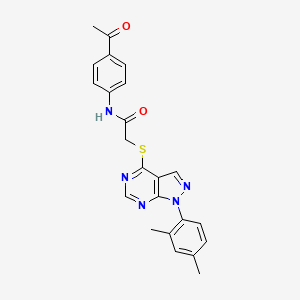 molecular formula C23H21N5O2S B2444321 N-(4-acetylphenyl)-2-((1-(2,4-dimethylphenyl)-1H-pyrazolo[3,4-d]pyrimidin-4-yl)thio)acetamide CAS No. 893927-51-0