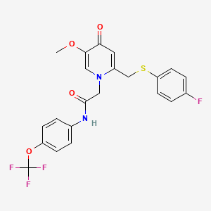 2-(2-(((4-fluorophenyl)thio)methyl)-5-methoxy-4-oxopyridin-1(4H)-yl)-N-(4-(trifluoromethoxy)phenyl)acetamide