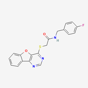 2-(benzofuro[3,2-d]pyrimidin-4-ylthio)-N-(4-fluorobenzyl)acetamide