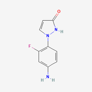 molecular formula C9H8FN3O B2444325 1-(4-Amino-2-fluorophenyl)-1,2-dihydro-3H-pyrazol-3-one CAS No. 2168380-28-5