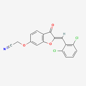 (Z)-2-((2-(2,6-dichlorobenzylidene)-3-oxo-2,3-dihydrobenzofuran-6-yl)oxy)acetonitrile