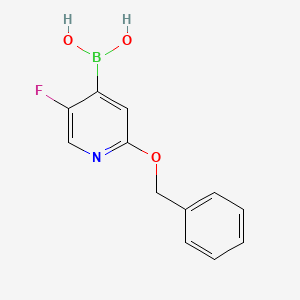 molecular formula C12H11BFNO3 B2444343 2-Benzyloxy-5-fluoropyridine-4-boronic acid CAS No. 2096337-46-9