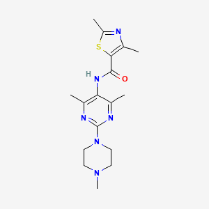 molecular formula C17H24N6OS B2444351 N-(4,6-二甲基-2-(4-甲基哌嗪-1-基)嘧啶-5-基)-2,4-二甲基噻唑-5-甲酰胺 CAS No. 1448125-63-0