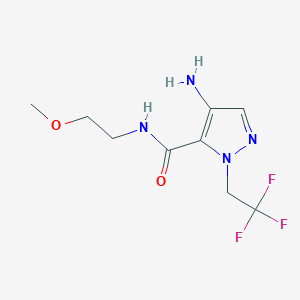 molecular formula C9H13F3N4O2 B2444358 4-Amino-N-(2-methoxyethyl)-1-(2,2,2-trifluoroethyl)-1H-pyrazole-5-carboxamide CAS No. 2101199-13-5