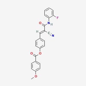 [4-[(E)-2-cyano-3-(2-fluoroanilino)-3-oxoprop-1-enyl]phenyl] 4-methoxybenzoate