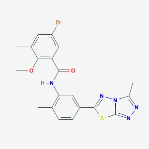 5-bromo-2-methoxy-3-methyl-N-[2-methyl-5-(3-methyl[1,2,4]triazolo[3,4-b][1,3,4]thiadiazol-6-yl)phenyl]benzamide