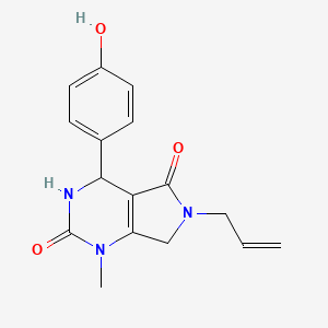 molecular formula C16H17N3O3 B2444376 6-烯丙基-4-(4-羟基苯基)-1-甲基-3,4,6,7-四氢-1H-吡咯并[3,4-d]嘧啶-2,5-二酮 CAS No. 1170521-56-8