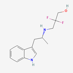 molecular formula C14H18F2N2O B2444377 (R)-3-((1-(1H-Indol-3-yl)propan-2-yl)amino)-2,2-difluoropropan-1-ol CAS No. 1953133-35-1