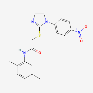 molecular formula C19H18N4O3S B2444383 N-(2,5-dimethylphenyl)-2-[1-(4-nitrophenyl)imidazol-2-yl]sulfanylacetamide CAS No. 851079-48-6