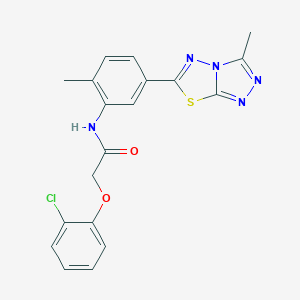 molecular formula C19H16ClN5O2S B244439 2-(2-chlorophenoxy)-N-[2-methyl-5-(3-methyl[1,2,4]triazolo[3,4-b][1,3,4]thiadiazol-6-yl)phenyl]acetamide 