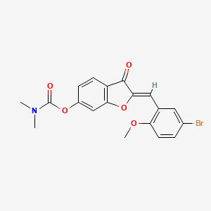 molecular formula C19H16BrNO5 B2444391 (Z)-2-(5-bromo-2-methoxybenzylidene)-3-oxo-2,3-dihydrobenzofuran-6-yl dimethylcarbamate CAS No. 622793-64-0