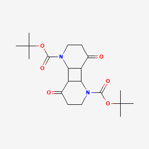 molecular formula C20H30N2O6 B2444393 Ditert-butyl 6,12-dioxo-3,9-diazatricyclo[6.4.0.02,7]dodecane-3,9-dicarboxylate CAS No. 2260930-91-2