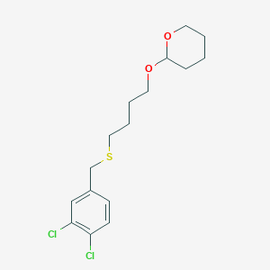 molecular formula C16H22Cl2O2S B2444399 2-{4-[(3,4-dichlorobenzyl)thio]butoxy}tetrahydro-2H-pyran CAS No. 303010-14-2