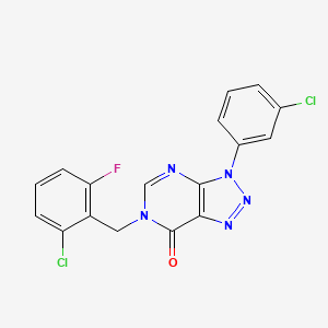 molecular formula C17H10Cl2FN5O B2444410 6-(2-chloro-6-fluorobenzyl)-3-(3-chlorophenyl)-3H-[1,2,3]triazolo[4,5-d]pyrimidin-7(6H)-one CAS No. 892481-22-0