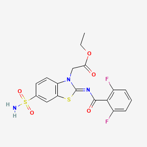(Z)-ethyl 2-(2-((2,6-difluorobenzoyl)imino)-6-sulfamoylbenzo[d]thiazol-3(2H)-yl)acetate