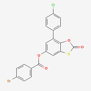 molecular formula C20H10BrClO4S B2444416 7-(4-Chlorophenyl)-2-oxobenzo[d][1,3]oxathiol-5-yl 4-bromobenzoate CAS No. 327078-54-6
