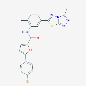 molecular formula C22H16BrN5O2S B244442 5-(4-bromophenyl)-N-[2-methyl-5-(3-methyl[1,2,4]triazolo[3,4-b][1,3,4]thiadiazol-6-yl)phenyl]-2-furamide 
