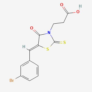 molecular formula C13H10BrNO3S2 B2444424 (Z)-3-(5-(3-bromobenzylidene)-4-oxo-2-thioxothiazolidin-3-yl)propanoic acid CAS No. 299950-17-7