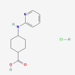 molecular formula C12H17ClN2O2 B2444429 Rel-(1s,4s)-4-(pyridin-2-ylamino)cyclohexane-1-carboxylic acid hydrochloride CAS No. 2137029-10-6
