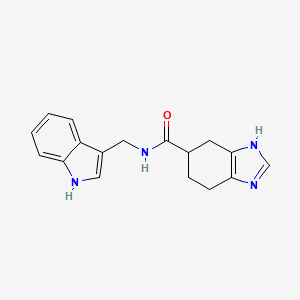 molecular formula C17H18N4O B2444431 N-((1H-吲哚-3-基)甲基)-4,5,6,7-四氢-1H-苯并[d]咪唑-5-甲酰胺 CAS No. 2034584-01-3