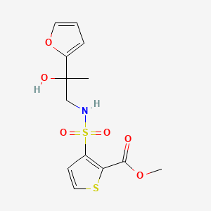 molecular formula C13H15NO6S2 B2444435 3-(N-(2-(呋喃-2-基)-2-羟基丙基)磺酰胺基)噻吩-2-羧酸甲酯 CAS No. 1396812-44-4