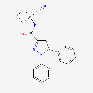 molecular formula C22H22N4O B2444437 N-(1-cyanocyclobutyl)-N-methyl-1,5-diphenyl-4,5-dihydro-1H-pyrazole-3-carboxamide CAS No. 1259116-34-1