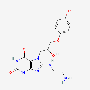 molecular formula C18H24N6O5 B2444446 8-(2-Aminoethylamino)-7-[2-hydroxy-3-(4-methoxyphenoxy)propyl]-3-methylpurine-2,6-dione CAS No. 505081-12-9