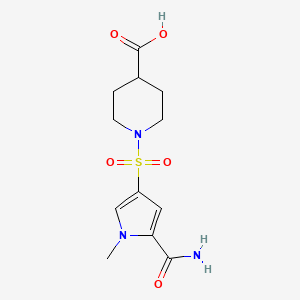 1-[(5-carbamoyl-1-methyl-1H-pyrrol-3-yl)sulfonyl]piperidine-4-carboxylic acid
