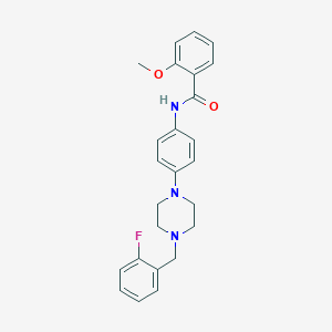 molecular formula C25H26FN3O2 B244445 N-{4-[4-(2-fluorobenzyl)piperazin-1-yl]phenyl}-2-methoxybenzamide 