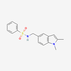 molecular formula C17H18N2O2S B2444451 N-((1,2-dimethyl-1H-indol-5-yl)methyl)benzenesulfonamide CAS No. 852139-20-9