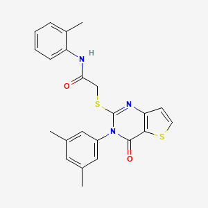 2-{[3-(3,5-dimethylphenyl)-4-oxo-3,4-dihydrothieno[3,2-d]pyrimidin-2-yl]sulfanyl}-N-(2-methylphenyl)acetamide