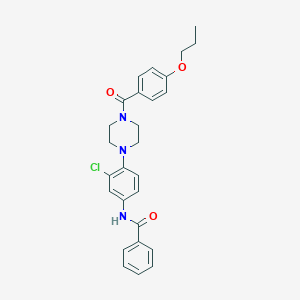 molecular formula C27H28ClN3O3 B244446 N-{3-Chloro-4-[4-(4-propoxybenzoyl)piperazin-1-YL]phenyl}benzamide 