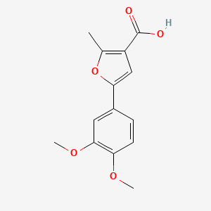 molecular formula C14H14O5 B2444462 5-(3,4-Dimethoxyphenyl)-2-methyl-3-furoic acid CAS No. 696627-31-3