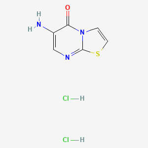 molecular formula C6H7Cl2N3OS B2444479 6-Amino-5H-[1,3]thiazolo[3,2-a]pyrimidin-5-one dihydrochloride CAS No. 1609401-20-8