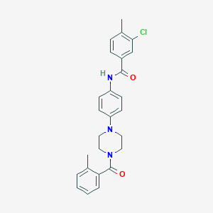 molecular formula C26H26ClN3O2 B244448 3-Chloro-4-methyl-N-{4-[4-(2-methylbenzoyl)piperazin-1-YL]phenyl}benzamide 