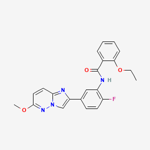 molecular formula C22H19FN4O3 B2444480 2-乙氧基-N-(2-氟-5-(6-甲氧基咪唑并[1,2-b]哒嗪-2-基)苯基)苯甲酰胺 CAS No. 955543-41-6