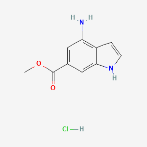 molecular formula C10H11ClN2O2 B2444494 Methyl 4-amino-6-indolecarboxylate hydrochloride CAS No. 121561-15-7; 1235138-34-7