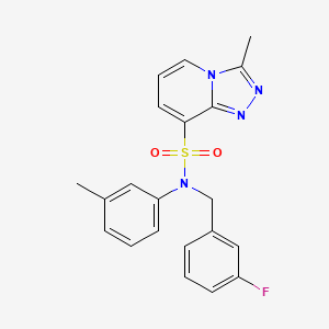 molecular formula C21H19FN4O2S B2444497 N-[(3-fluorophenyl)methyl]-3-methyl-N-(3-methylphenyl)-[1,2,4]triazolo[4,3-a]pyridine-8-sulfonamide CAS No. 1251694-66-2