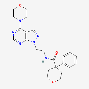 N-(2-(4-morpholino-1H-pyrazolo[3,4-d]pyrimidin-1-yl)ethyl)-4-phenyltetrahydro-2H-pyran-4-carboxamide