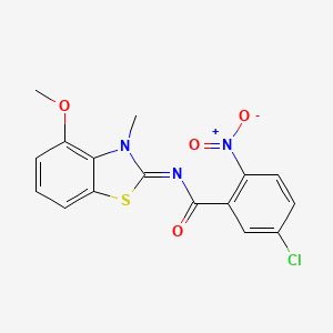 molecular formula C16H12ClN3O4S B2444508 (E)-5-chloro-N-(4-methoxy-3-methylbenzo[d]thiazol-2(3H)-ylidene)-2-nitrobenzamide CAS No. 477294-58-9